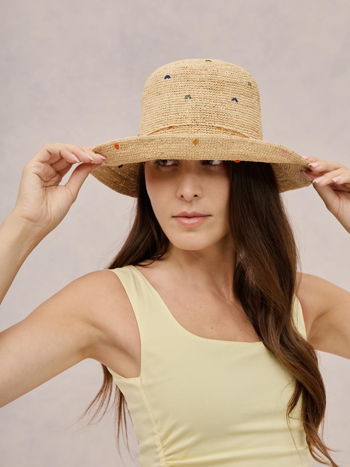 Club Hapuna Jeju String — Madagascar raffia bucket hat natural string