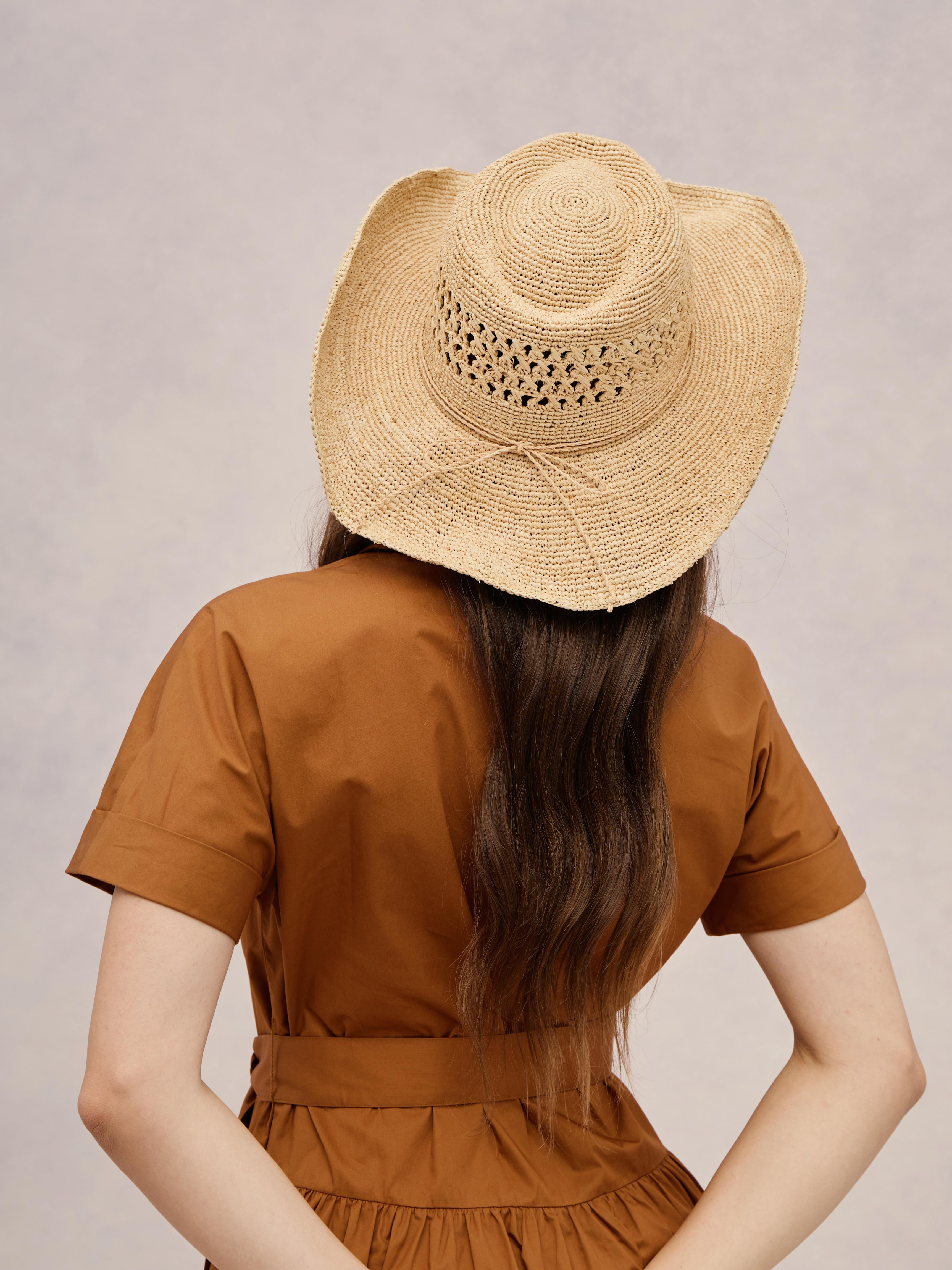 Mafia raffia cowboy hat — openwork crown, mouldable brim | Club Hapuna