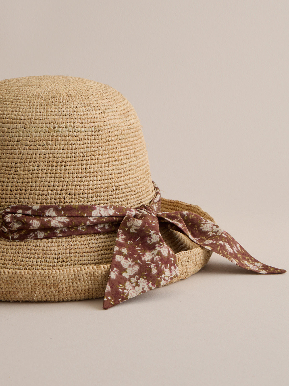 Amalfi merlot natural raffia sun hat — handcrafted | Club Hapuna