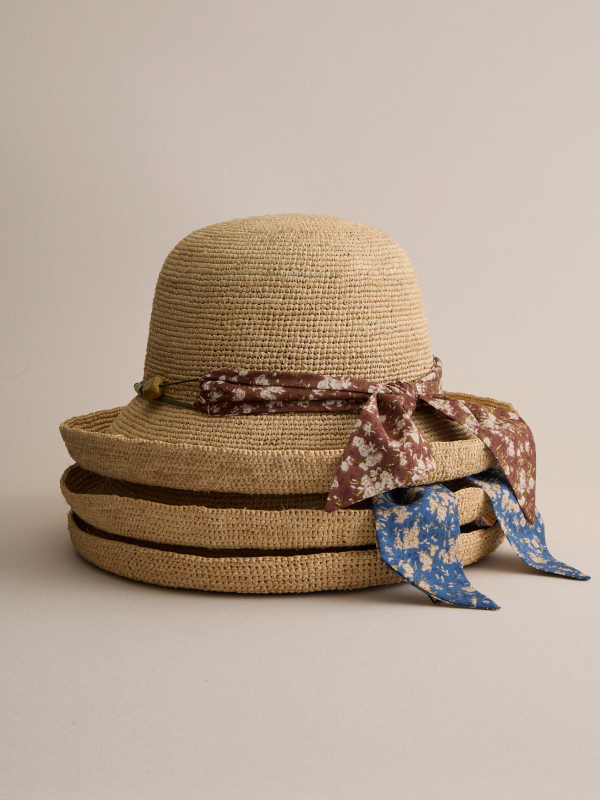 Madagascar raffia wide-brim hat in merlot — Club Hapuna Amalfi