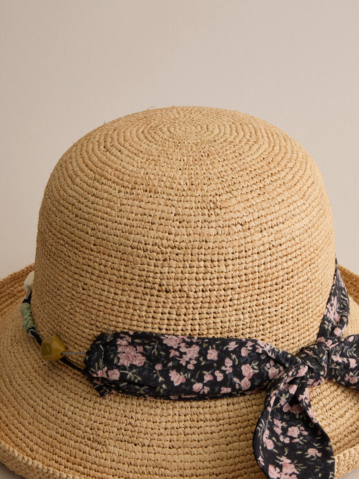 Amalfi packable black Madagascar raffia wide-brim hat | Club Hapuna