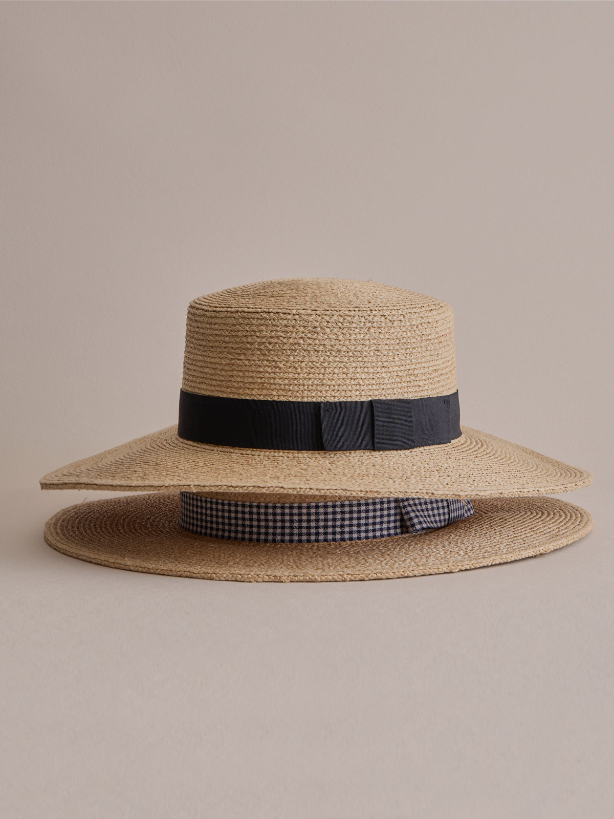Comino by Club Hapuna — charcoal Madagascar raffia boater ribbon