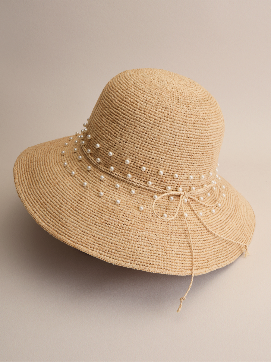 Corsica natural raffia wide-brim sun hat — handcrafted | Club Hapuna