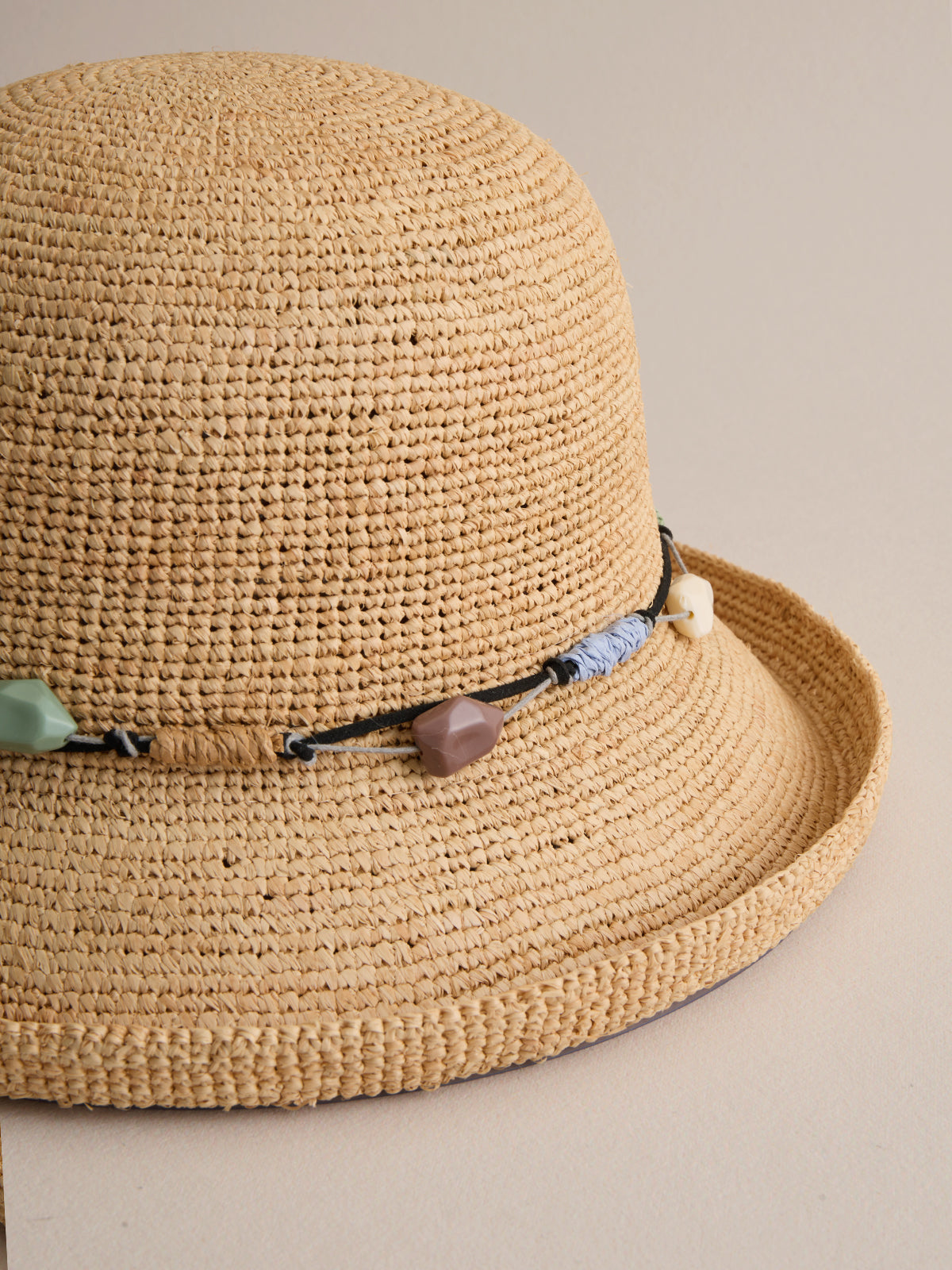 Madagascar raffia wide-brim hat in black — Club Hapuna Amalfi