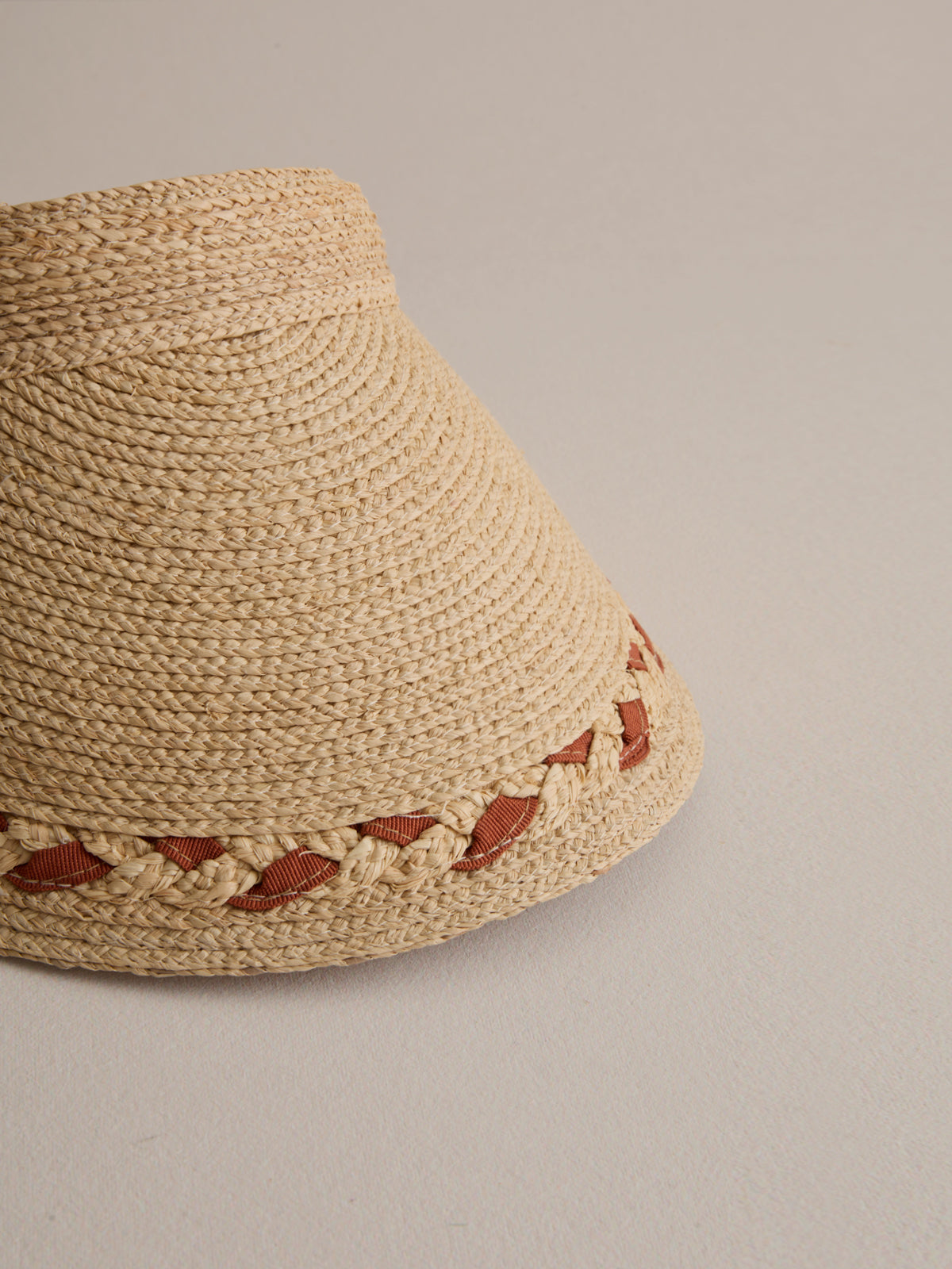 Madagascar raffia visor in brownish — Club Hapuna Malta