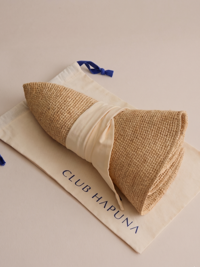 Maya packable beige Madagascar raffia sun hat | Club Hapuna