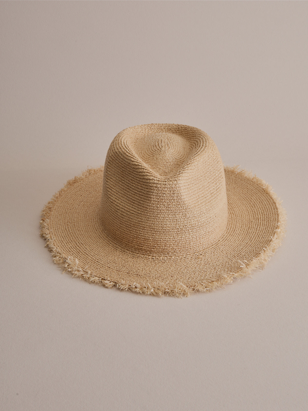 Pemba raffia fedora hat — wide brim, frayed edge | Club Hapuna