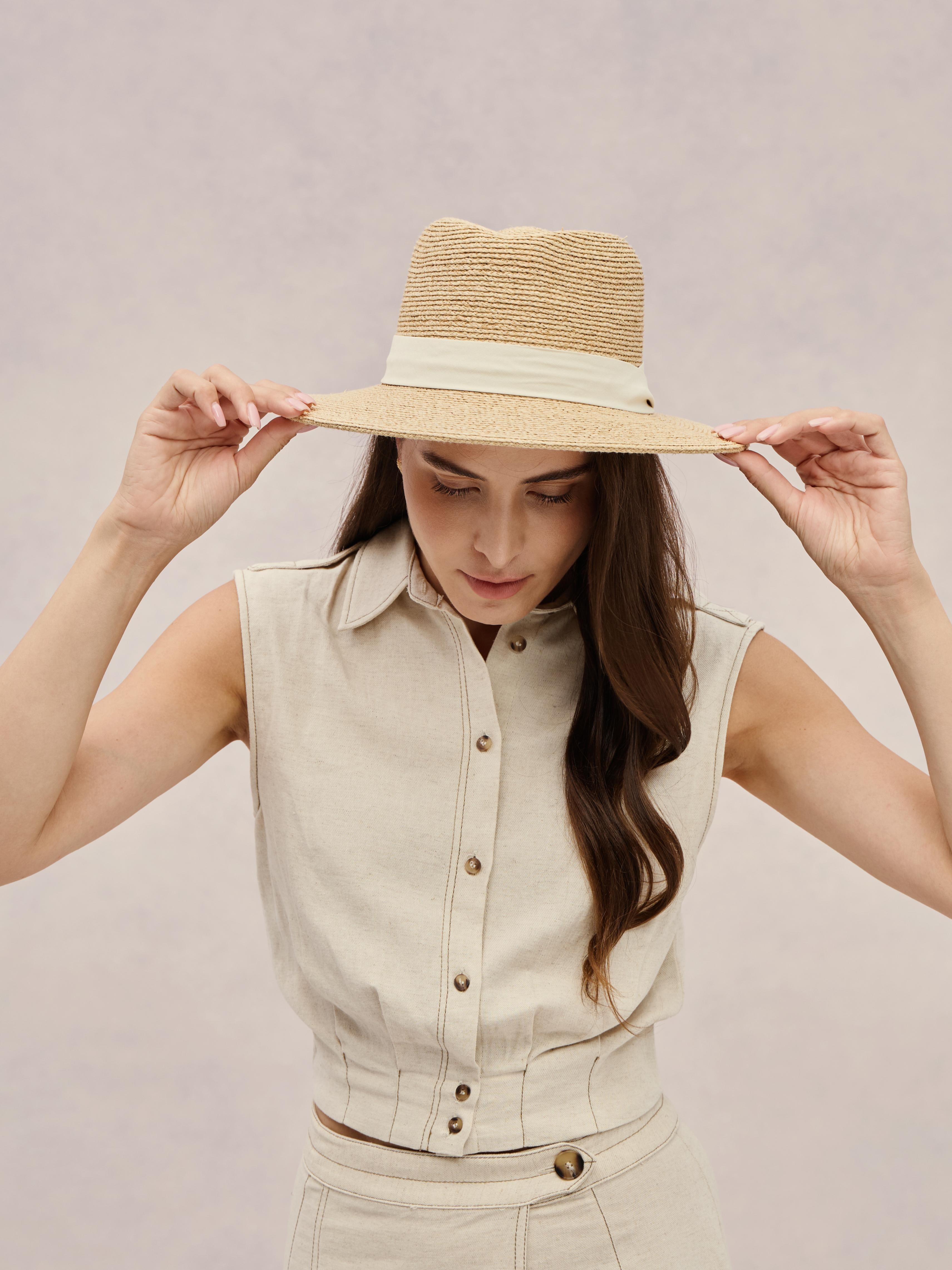Handcrafted ivory Madagascar raffia fedora — Ponza | Club Hapuna