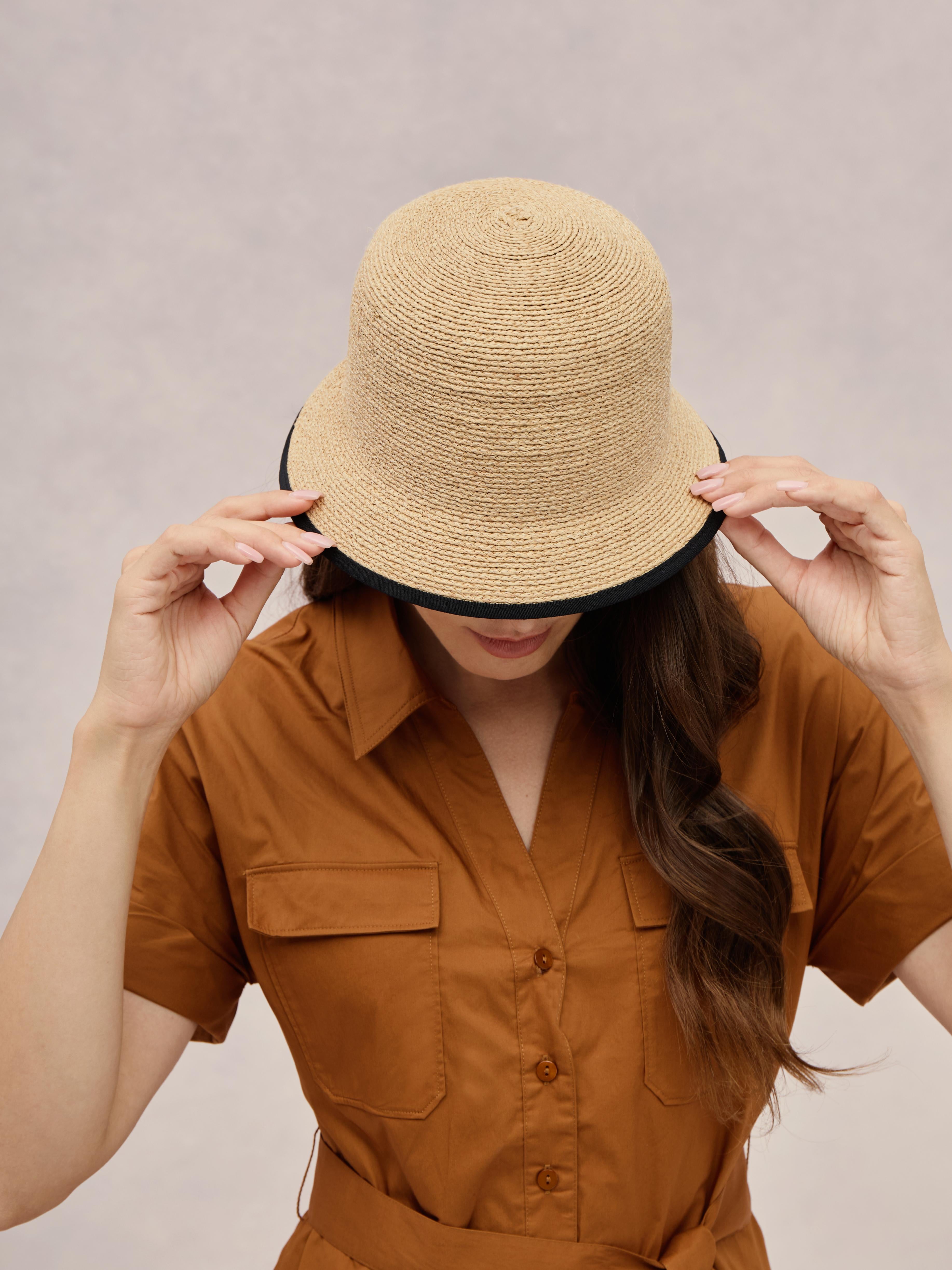 Club Hapuna Railay — Madagascar raffia bucket hat contrast trim