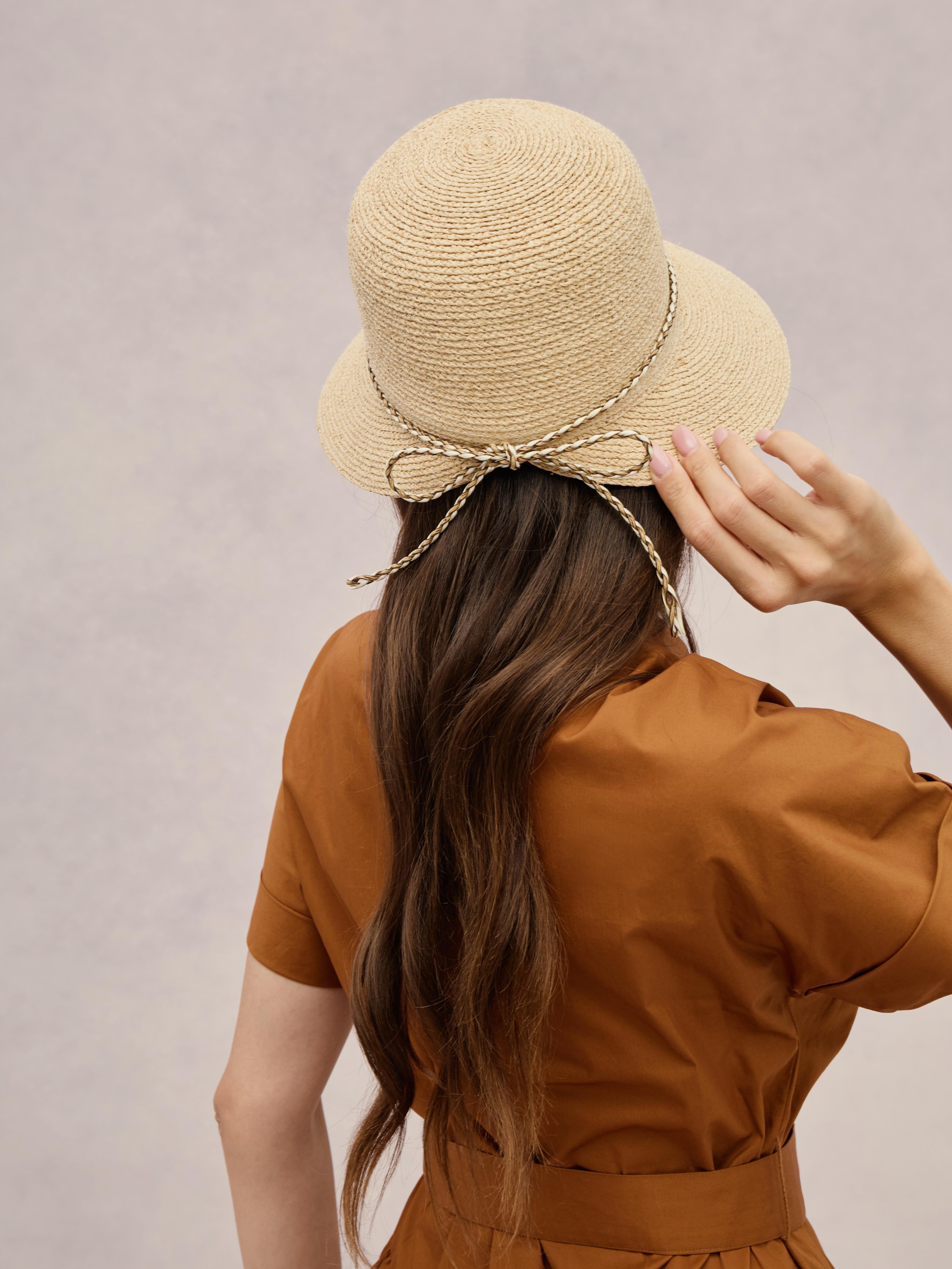 Crete packable Madagascar raffia sun hat | Club Hapuna