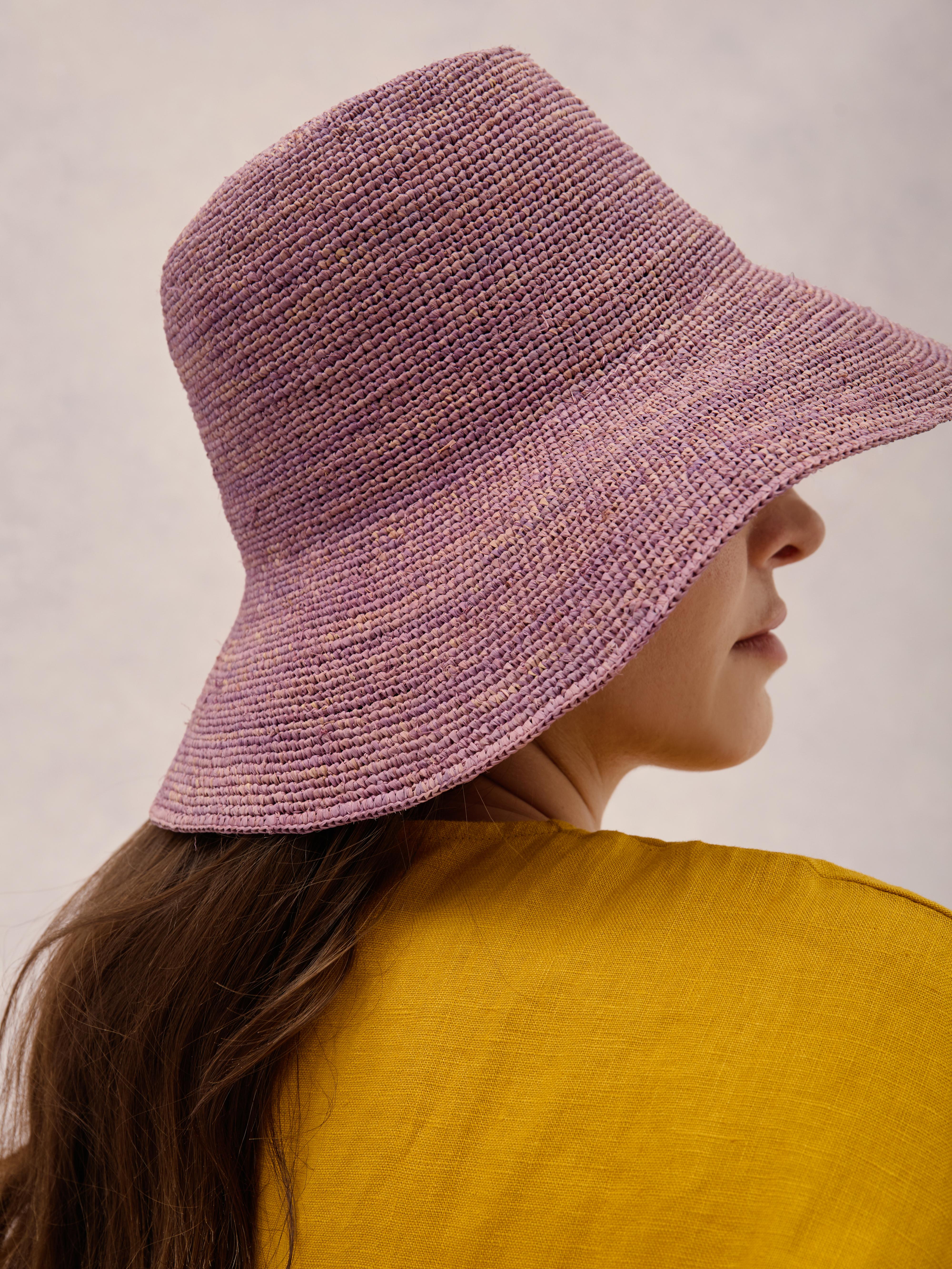 Azores plum raffia cloche — packable, jewel tone | Club Hapuna