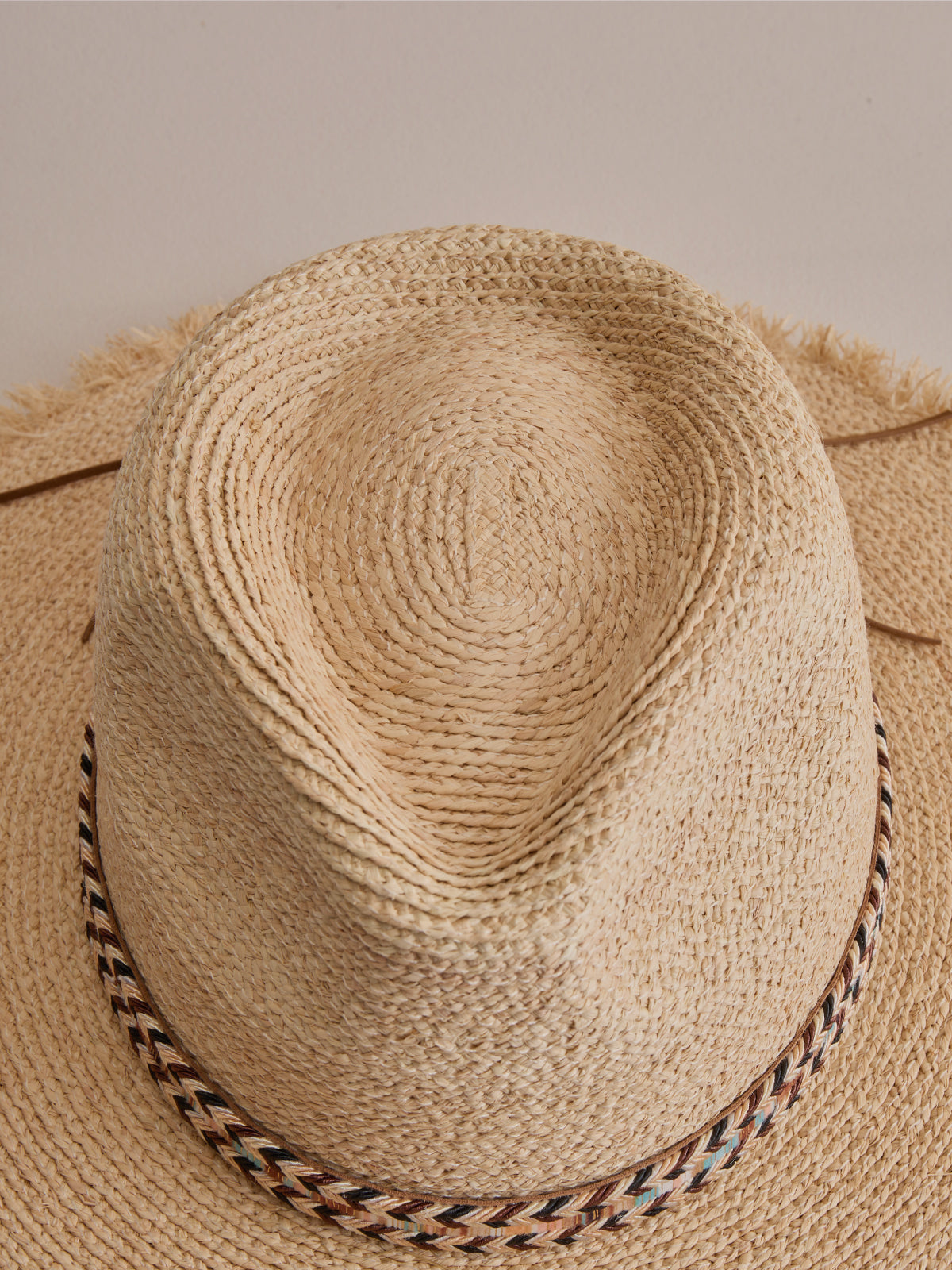 Madagascar raffia hat with frayed edge — Club Hapuna Chumbe