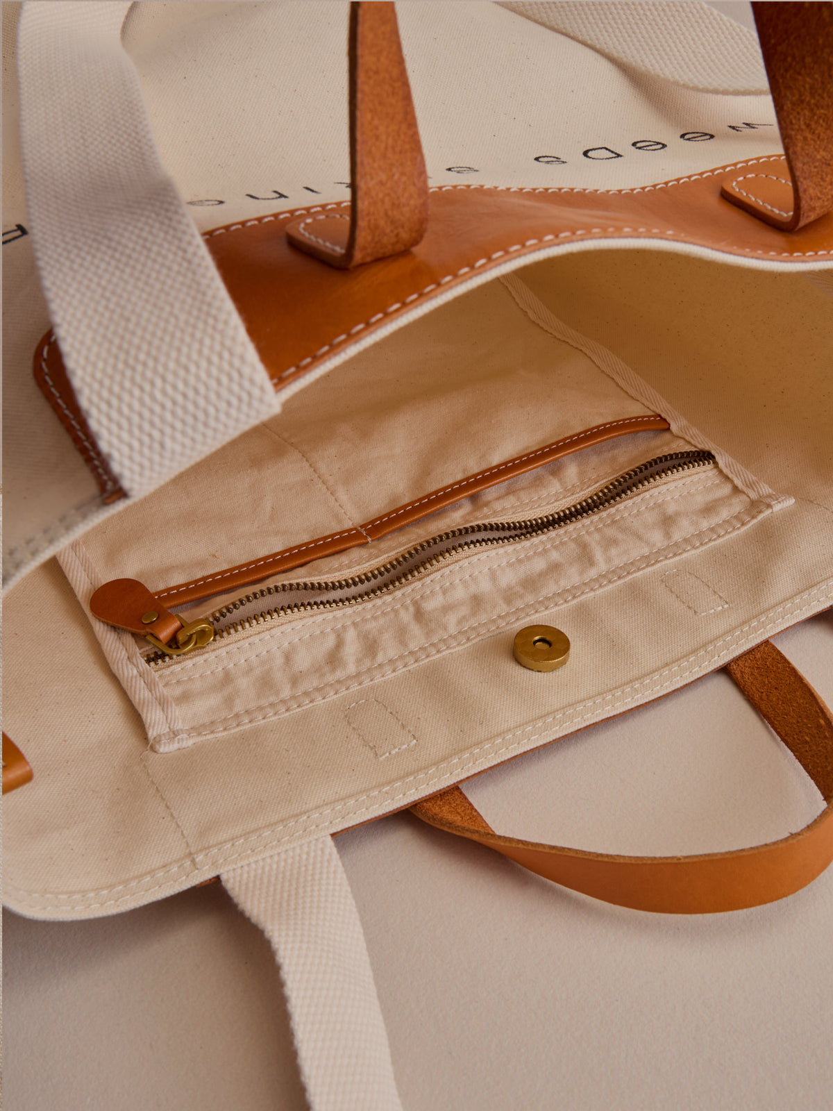 Leather-trim Classic Tote