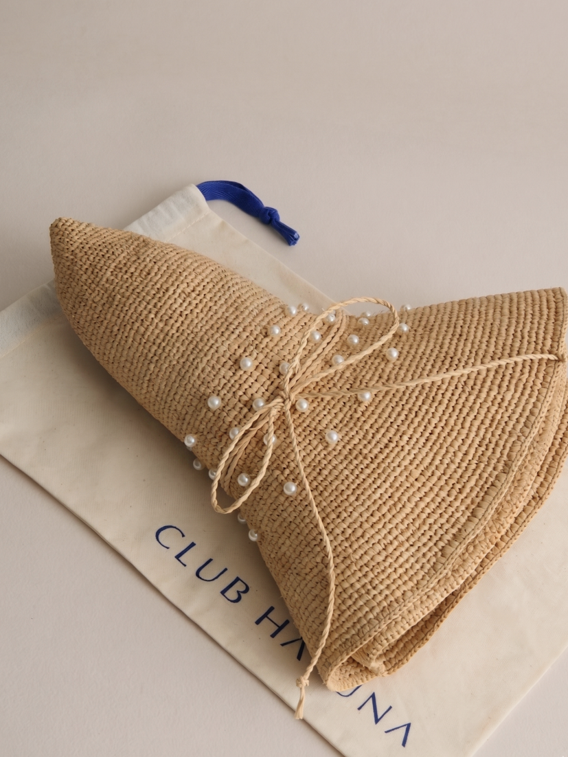 Corsica packable Madagascar raffia wide-brim hat | Club Hapuna